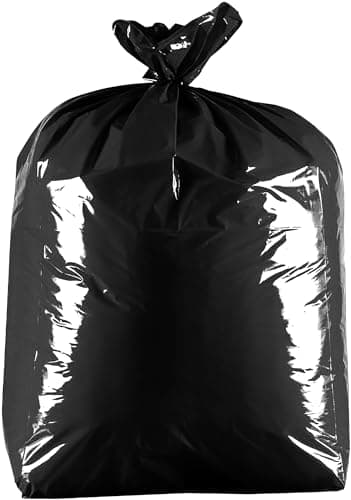 Image of 25 x Black 90L Heavy-Duty (40 Micron / 160 Gauge) 100% Recycled Alina Coloured Refuse Sack/Polythene Dustbin Liner/Plastic Bin Bag / 90 Litre Garbage Bag