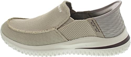 Image of Skechers Men's Delson 3.0 Cabrino Slip-On Sneakers, Taupe Knit, 9 UK