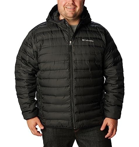 Image of Columbia Men's Lake 22 Down Hooded Jacket, Hooded Puffer Down Jacket, Black, Size L