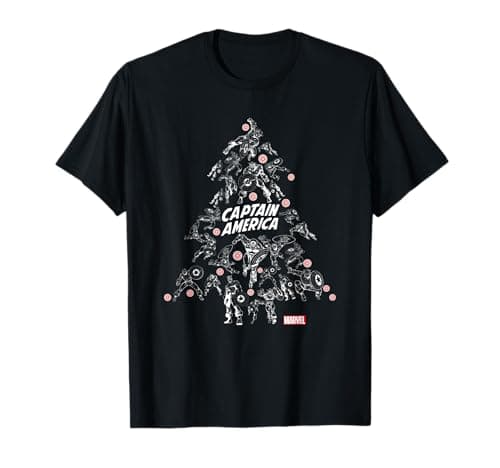 Image of Christmas Captain America Christmas Tree T-Shirt