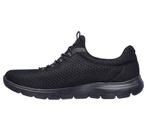 Image of Skechers Womens Summits Top Player Sneaker, Black Mesh Trim, 4.5 UK