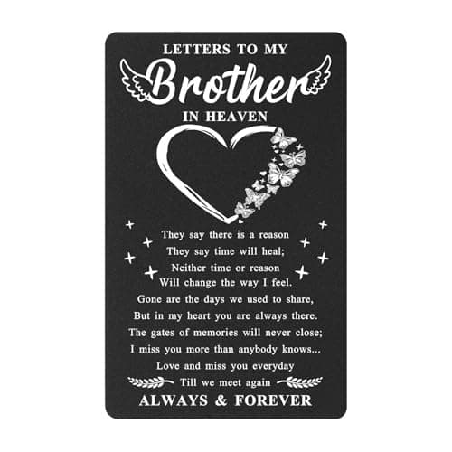 Image of Loss of Brother Sympathy Card- Letters to My Brother from Heaven Gifts- Brother Memorial Remembrance Bereavement