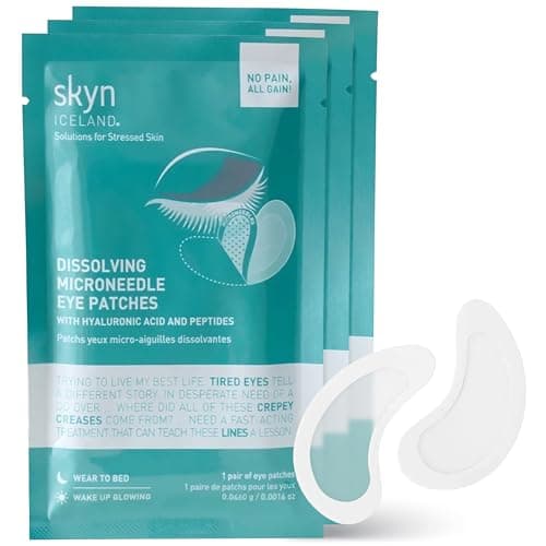 Image of skyn ICELAND Dissolving Microneedle Eye Patches with Hyaluronic Acid & Peptides: to Hydrate, Firm and Smooth Fine Lines (3 Pack)