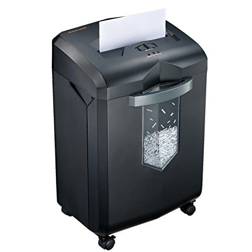 Image of Bonsaii Heavy Duty Paper Shredder, 60-Minute 18 Sheets Cross Cut Office Credit Card Shredders for Industrial and Business Use, 23-Litre Pullout Bin with 4 Casters, Black (C149-C)
