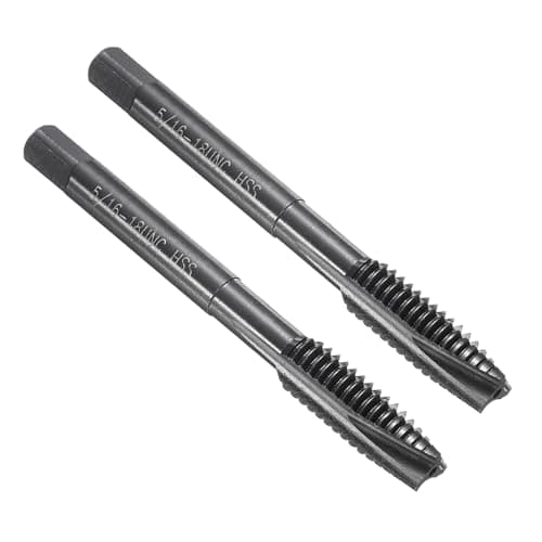 Image of sourcing map Spiral Point Thread Tap 5/16-18 UNC 2B, Nitride Coated Machine Screw Tap Tapping Bit Threading Repair Tool, M2 High-Speed Steel (HSS), 2pcs