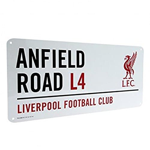 Image of Liverpool FC Official Football Metal Street Sign (One Size) (White/Red/Black)