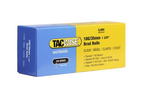Image of Tacwise 0399 Type 18G / 35 mm Galvanised Brad Nails, Pack of 5000