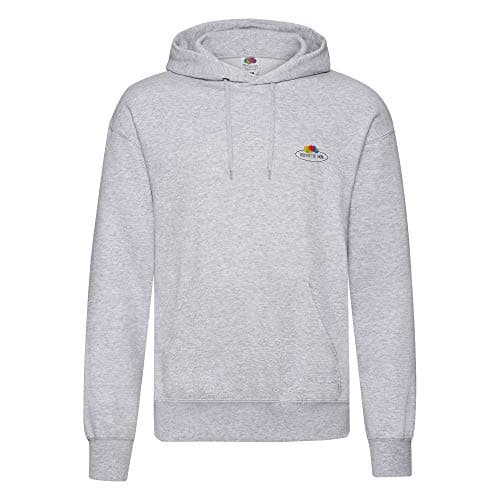 Image of Fruit of the Loom Mens Vintage Small Logo Heather Hoodie (S) (Grey Heather)