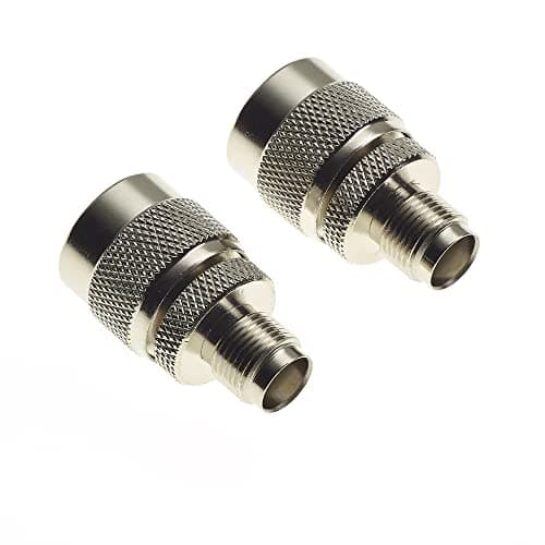 Image of N Type Plug To TNC Socket Adaptor - Male To Female Bulkhead Network Analyzer Booster N-Type Cable Connector, Low Loss Signal Testing - Pack Of 2