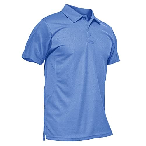 Image of KEFITEVD Lightweight Golf Polo Shirts Mens Polyester Summer Shirts Qucik Dry Short Sleeve Classic Tees,Light Blue,XL