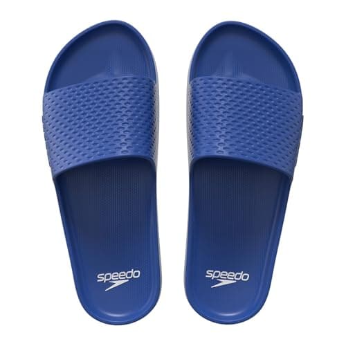 Image of Speedo Men's Essential Slides | Pool Sliders | Quick Dry Sandals, Cerulean Blue, 7