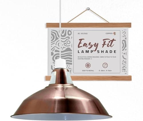 Image of DC VOLTAGE 30CM Copper Metal Ceiling Lamp Shade Easy Fit Light Pendant Modern Ceiling Lighting Shade for Bedroom, Hallway, Office, Café, Restaurant Industrial Light Shade Hanging Pendant