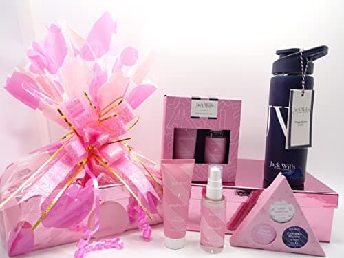 Image of Jack Wills Gift Box Hamper, Ladies Mini Duo Fruity Body Spray, Fruity Body Wash Gift Set, Jack Wills Lip Balm Trio, Jack Wills Blue Water Bottle