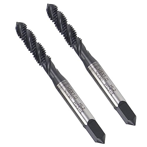 Image of MACHSWON Spiral Flute Thread Tap for Processing Blind Holes and Sticky Materials H2 Tolerance High Speed Steel Metric Machine Threading Tap M6 x 1.0mm 2PCS