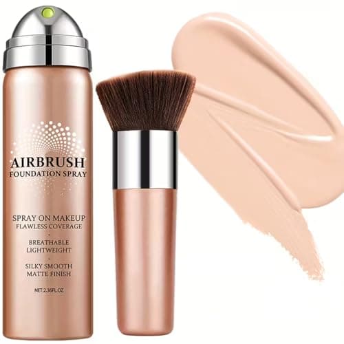 Image of Flawless AirBrush Foundation High Coverage Foundation Smooth Creamy Matte Spray Makeup Kit for Mature Light Beige with Natural Nude Finish,NATURAL