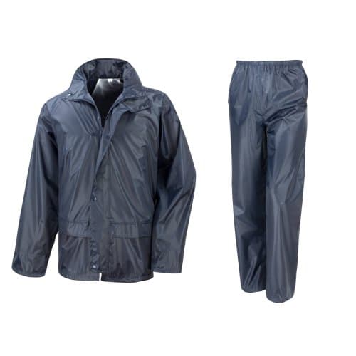 Image of Result Mens Core Rain Suit (Trousers And Jacket Set) (2XL) (Navy Blue)