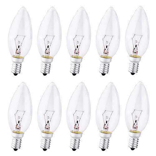Image of FanciBuy 10 Pack E14 Small Screw Light Bulb, Dimmable Candle Bulbs 40W, 2700K Warm White, 230V