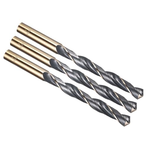 Image of PATIKIL 11mm Drill Bit, Jobber Straight Shank 4341 High-Speed Steel 118° Black and Gold Finish for Medium-hard Metal Steel Acrylic - 3 Pack