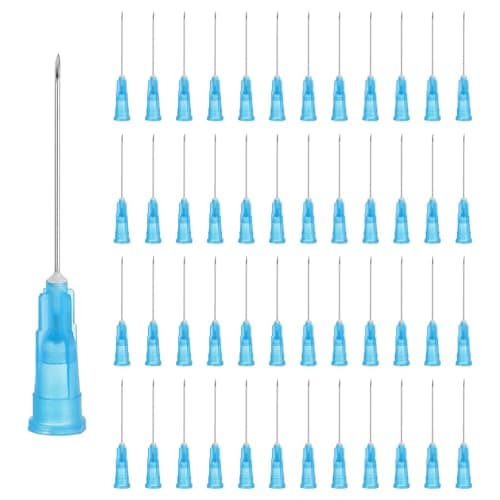 Image of sourcing map 50 Pcs Tip Dispensing Needle, 23 Gauge Stainless Steel Dispensing Tips with Luer Lock 1.69" Pointed End Dispenser Needle for Measuring, Refilling Inks, Blue