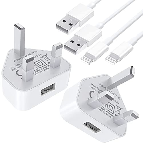 Image of iPhone Charger, [Apple MFi Certified] 2-Pack iPhone Charger Cable 1M with USB Charger Plug Lightning Cable Wall Charger Power Adapter UK for iPhone 13 12 11 Pro Max/Xs/Xs Max/XR/X 8/7/6, iPad, iPod