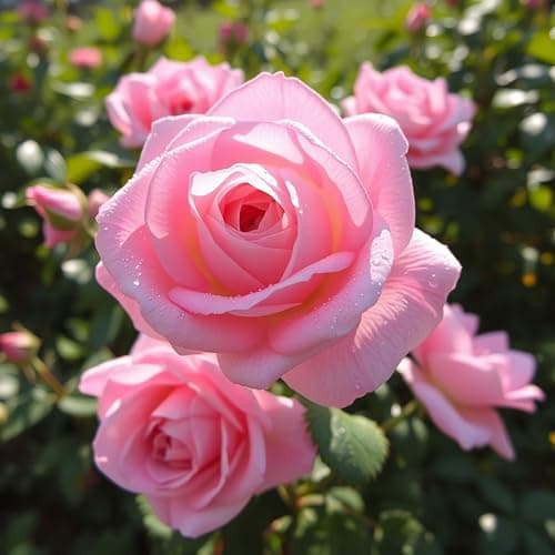 Image of Pink Queen Elizabeth Climbing Rose Live Plant in 2L Pot Hardy Outdoor Climber Elegant Pink Blooms for Fences Trellis or Garden Walls