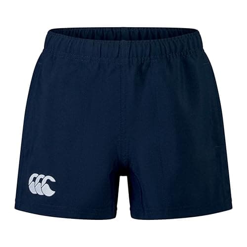Image of Canterbury Junior Unisex Players Drill Shorts | Rugby Shorts | CCC Logo Gym Shorts, Navy, 10