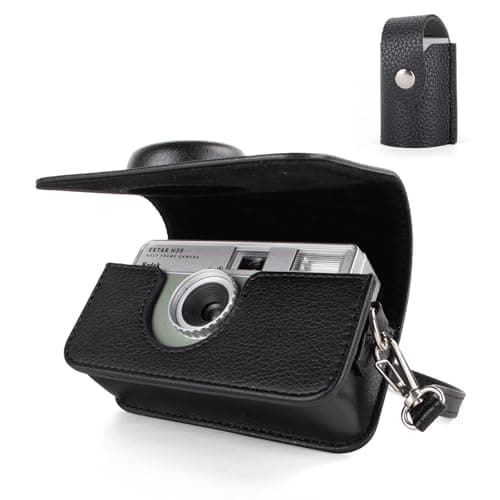 Image of HIYQIN Protective Case Compatible with Kodak EKTAR H35/H35N/Ultra F9/Vibe 501F Film Camera, PU Leather Carrying Bag and Film Storage Case for Kodak H35/H35N/Ultra F9/Vibe 501F Film Camera - Black