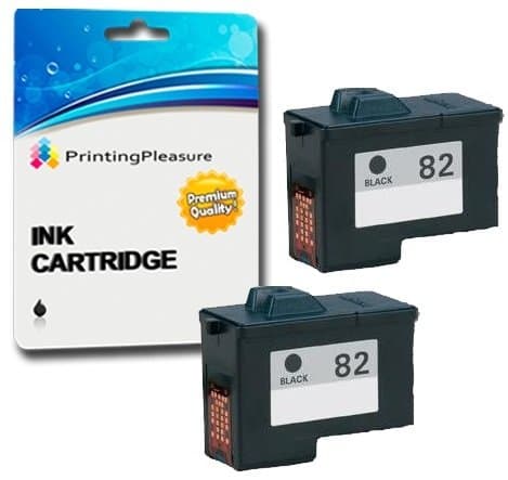 Image of 2 BLACK Remanufactured Printer Ink Cartridges for Lexmark X5100 X5130 X5150 X5190 X5200 X6100 X6150 X6170 X6190 Pro X65 Z55 Z55se Z65 Z65n Z65p | Replacement for Lexmark No. 82