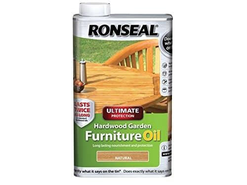 Image of Ronseal UHWGFOCLR 500 Milliliter Natural Ultimate Protection Hardwood Garden Furniture Oil Clear