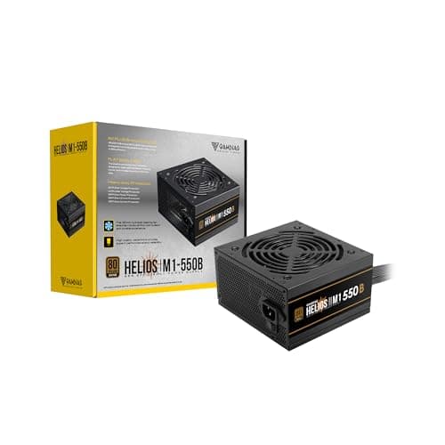 Image of GAMDIAS 550W Gaming PC PSU, 80 Plus ATX Bronze 12V Power Supply for PC Computers with Active PFC, Helios M1-550B
