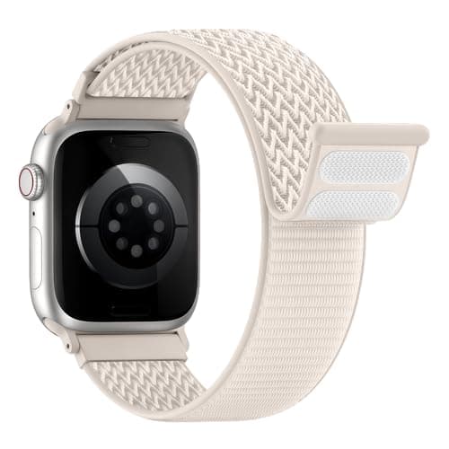 Image of Nylon Sport Loop Straps for Apple Watch Strap 44mm 40mm 49mm 46mm 45mm 42mm 41mm 38mm Men Women,Soft Breathable Fabric Waterproof Bands for Apple Watch Band Series 11 10 9 8 7 6 5 4 Ultra/3/2 SE/3/2