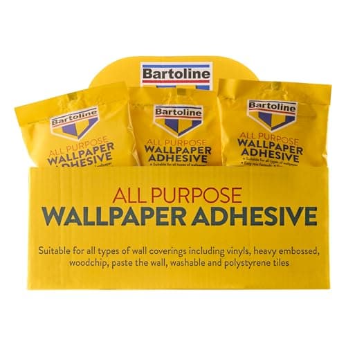 Image of Bartoline All Purpose Wallpaper Adhesive 5 Roll – Easy-Mix Flake Paste for All Wallpaper Types Strong Adhesion and Long-Lasting Results, Mixes in 30 Seconds