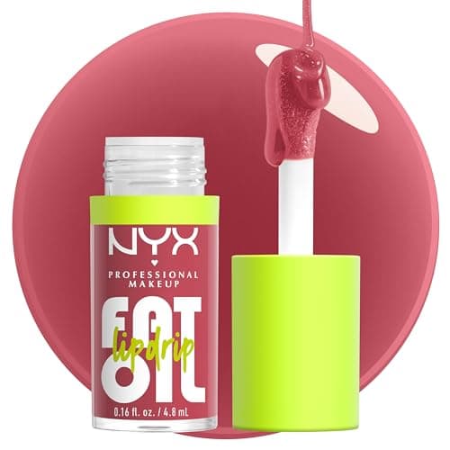Image of NYX Professional Makeup Lip Oil, Fat Oil Lip Drip, High Shine Tinted Gloss, 12hr Hydrating Lip Treatment with Squalane, Non-Sticky, Vegan, Shade: Chillin' Like A Villain