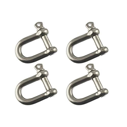 Image of 4 Pack 12mm Galvanised Steel D Shackle Dee Link Chandlery Lifting Towing