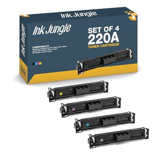 Image of Set of 4 220A Toner Cartridge Multipack With Chip Compatible With HP Colour LaserJet Pro MFP 4302dw 4302fdn 4302fdw 4202dw 4202dn 4303dw 4303fdn 4303fdw Printers Replaces HP 220X