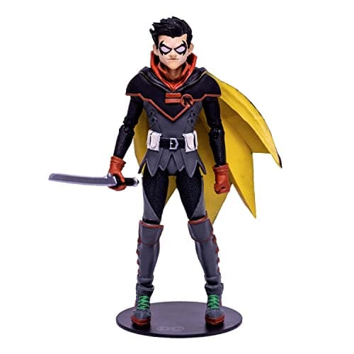 Image of McFarlane Toys, DC Multiverse Robin Damian Wayne Infinite Frontier 7-inch Action Figure with 22 Moving Parts, Collectible DC Batman Figure with Unique Collector Character Card – Ages 12+