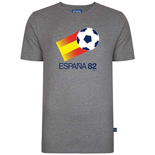 Image of Score Draw FIFA 1982 Logo T-Shirt Grey Medium Polyester