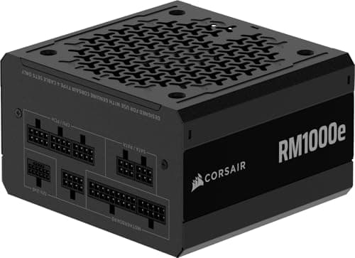 Image of CORSAIR RM1000e (2025) Fully Modular Low-Noise ATX Power Supply with 12V-2x6 Cable – ATX 3.1 & PCIe 5.1 Compliant, Cybenetics Gold Efficiency, 105°C-Rated Capacitors, Modern Standby Mode – Black