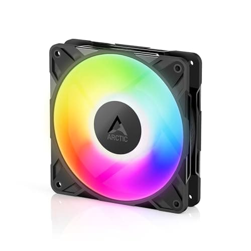 Image of ARCTIC P12 Pro A-RGB - Powerful Premium Fan, 120 mm PWM Fan with Y-Cable Splitter, 600-3000 rpm, 0 rpm <5% PWM, 5V Digital RGB, Fluid Dynamic Bearing, 4-Pin - Black