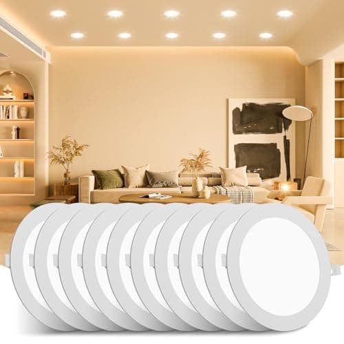 Image of Litglobe LED Downlights for Ceiling 3W 10 Pack,3000K Warm White Recessed Ceiling Lights,270LM Ultra Slim Spot Lights,Cutout Φ70mm Round Spotlights for Bathroom Bedroom Kitchen Living Room