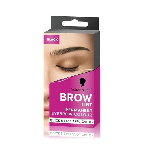 Image of Schwarzkopf Brow Tint Black (10ml), Permanent Eyebrow Tint, Long-Lasting Intensity, Water- and Smudge-Proof, Easy Application Brow Tint for Up to 10 Applications, Vegan Formula