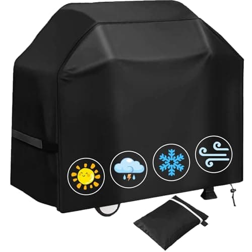Image of Moseem BBQ Cover 145x61x117 cm, Barbecue Covers 3-4 Burner Gas BBQ Covers,Waterproof, Windproof,Rip-Proof and UV Resistant with Storage Bag