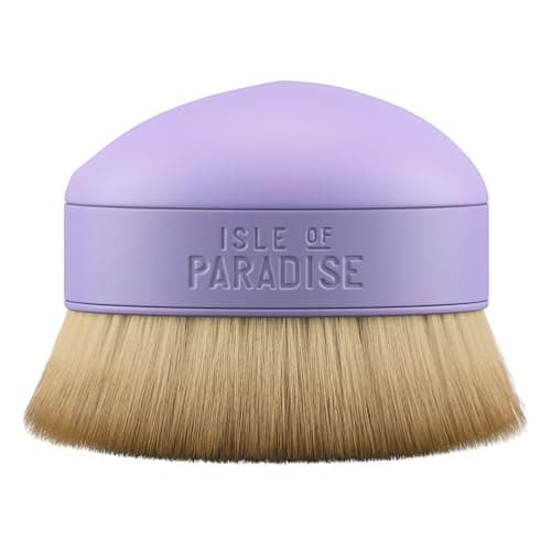 Image of Isle of Paradise Shape & Glow Self Tan Kabuki Brush, Face & Body Applicator for Blending Tanning Mousse or Water, Streak-Free, Vegan, Synthetic Fibers, Flawless Finish, Glow Control