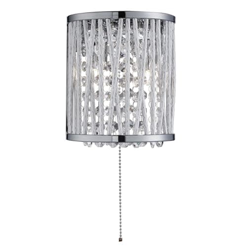 Image of Searchlight 7222-2CC Elise 2 Light Wall Light Chrome-Crystal Droplets