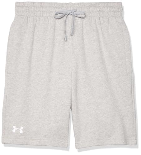 Image of Under Armour UA Rival Fleece Shorts - Mod Gray Light Heather / / White - 3XL