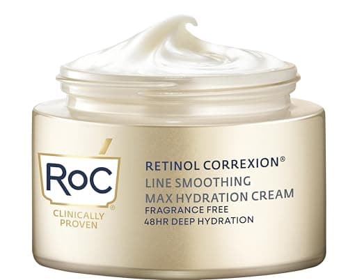 Image of RoC Retinol Correxion Anti-Aging Crème for 24-Hour Deep Hydration, Advanced Anti-Wrinkle Moisturizer Made with Retinol & Hyaluronic Acid 1.7 oz