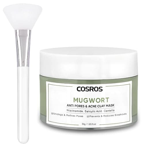 Image of Green Tea Natural Clay Face Maskwith a Silicone Brush Deep Cleansing Face Masks Skincare Blackhead Remover Skin Care Set Pore Cleaner Anti-Acne Oil Control for Women and Men 55g
