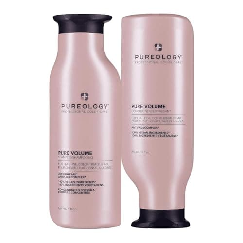 Image of Pureology Pure Volume, Shampoo and Conditioner Set, For Flat, Fine, Colour-Treated Hair, Adds Weightless Volume, Vegan Formulas, Sulphate Free for a Gentle Cleanse
