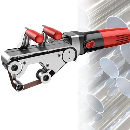 Image of Electric Tube Pipe Polisher with Variable Speed, Sanding Belts for Professional Metal Finishing