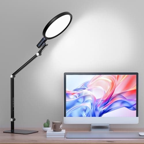 Image of Dorlink LED Desk Lamp, 1337LM Dimmable Desk Lght with USB C, 5 Colour Modes &5 Brightness, CRI>95 Eye-Caring Reading Light for Home Office Study, Foldable Office Lamp with Night Light,Black